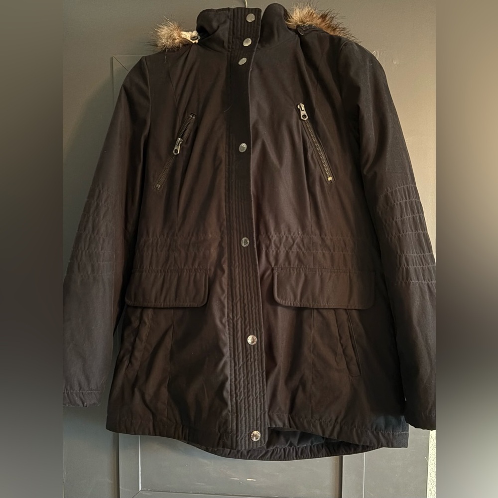 Nautica Black Jacket with Faux Fur Trim - Picture 4 of 5